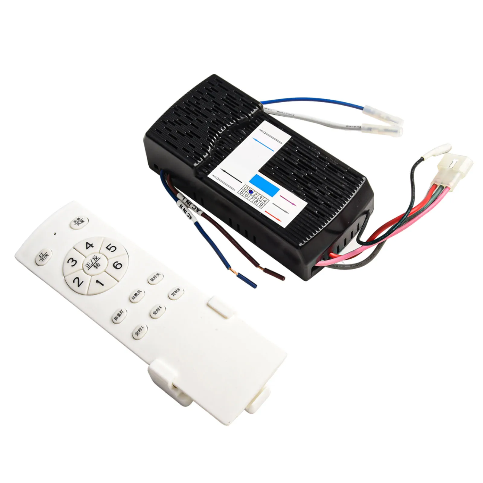 6 Fan Light Remote Control 433MHz RF Wireless Controller With Memory Function For Ceiling Fan Lamp Dimmer Switch B'lack White