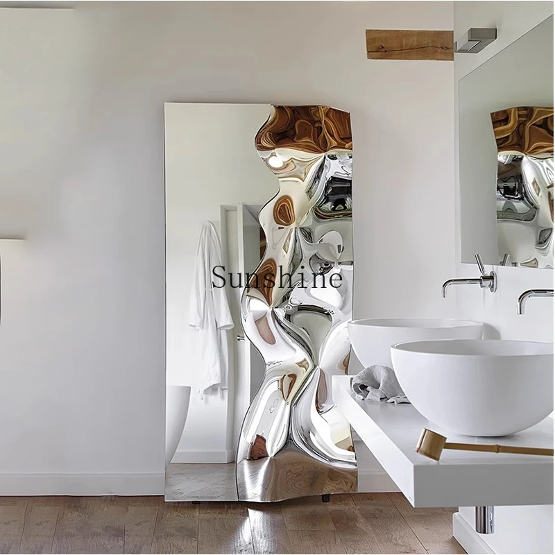 

Modern light luxury rectangular full body floor stainless steel art ornament