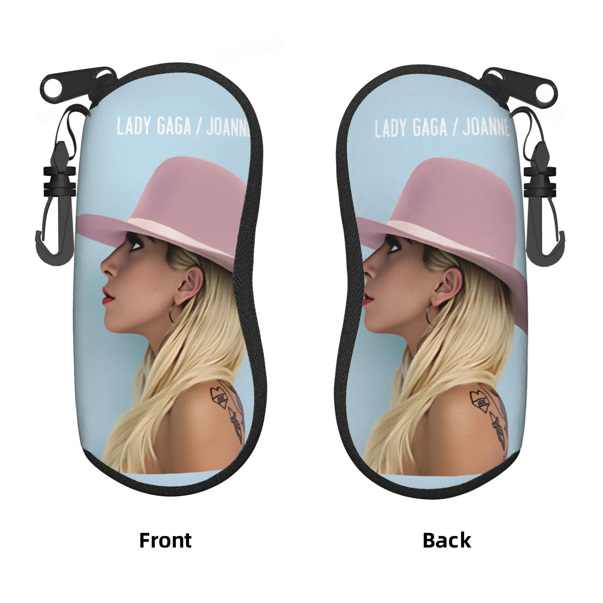 Estuche para gafas Lady Gaga, cantante legendaria, estuche para gafas de sol con llavero, estuches clásicos para gafas de viaje, funda para gafas unisex, almacenamiento de gafas