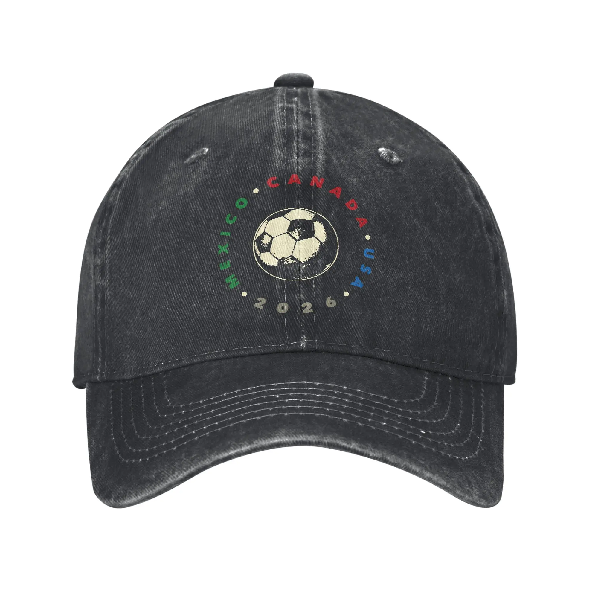 Usa Canada Mexico Football 2026 Baseball Caps Men Women Distressed Denim Washed Headwear  Outdoor Golf Adjustable Fit Caps Hat