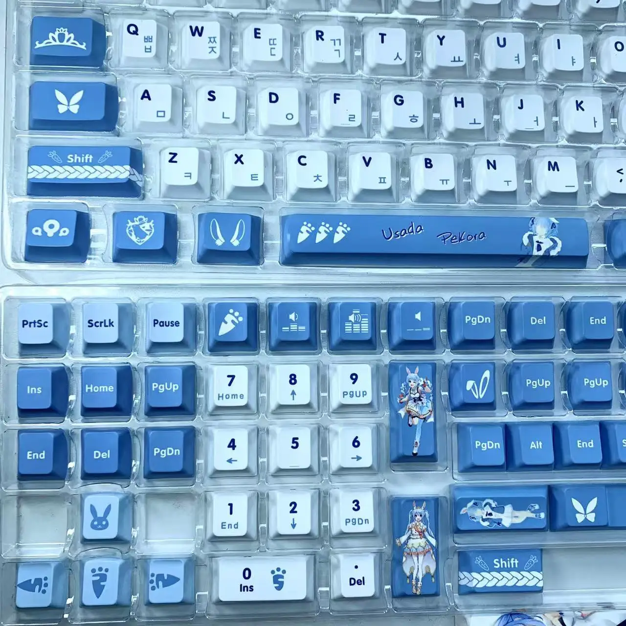Anime Keycaps Usada Pekora Theme Keycaps Lovely Game Keyboard Cap Cherry Profile PBT Material 132 Keys Mechanical Keyboard Cap