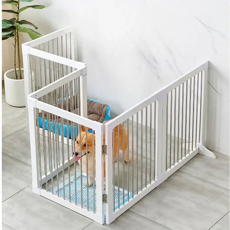 Modern Simple Pet Gate No-Drill Dog Barrier Folding Isolation Door Indoor Heightened Dog Fence For Safe Separation