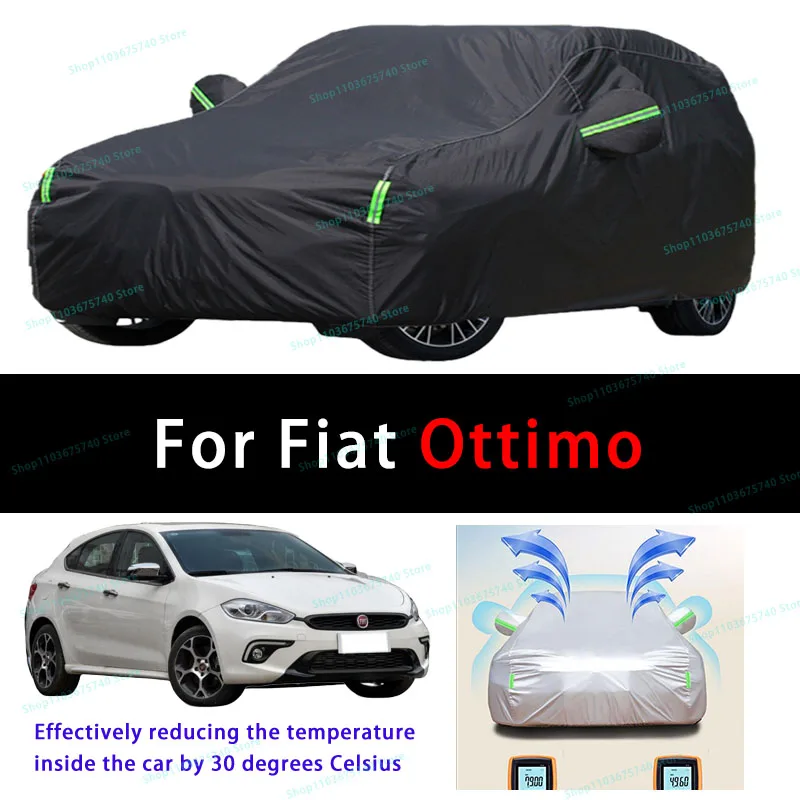 For Fiat Ottimo Summer Full Car Covers Outdoor Sun uv Protection Dust Cooling Protective Auto Protective Cover