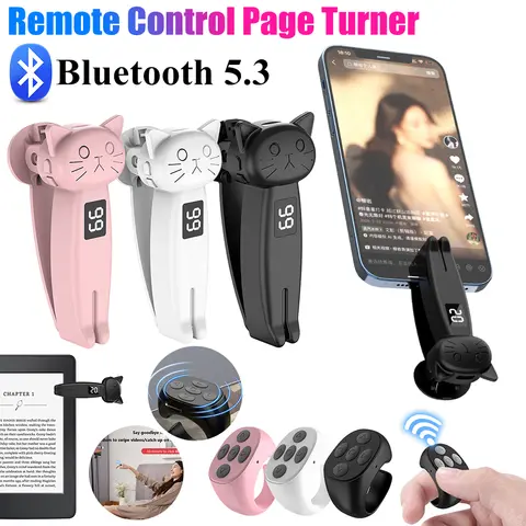 Automatisk skärmklickare Elektrisk automatisk sidvändare för Kindle Paperwhite BT5.3 fjärrkontrollkamera fingerklickningsenhet 6 best sales Kindle-fjärrkontrollen - №5