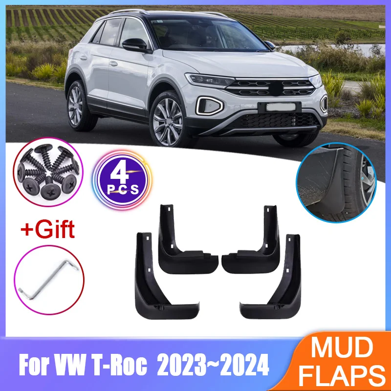 For Volkswagen VW T-Roc 2023 2024 Car Mudguards Anti Sludge Fender Anti-Sand Guard Protector Mudflaps Kit Exterior Accessories
