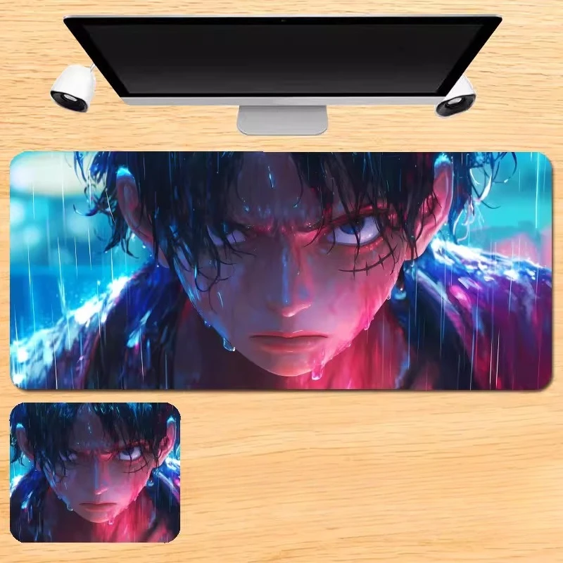 Boys Animation ONE PIECE Leather Mouse Pad Oversize E-sports Game Keyboard Pad Luffy Office Computer Desk Pad Non-slip Mouse Pad