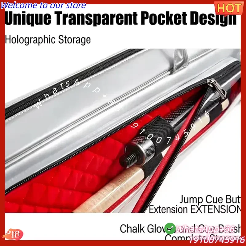 2026 For Holographic Series 3B4S Billiard Stick Case Waterproof Carbon Fiber Hybrid Microfiber 7-Hole Bag for Indoor Outdoor