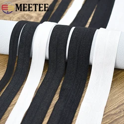 10 metri Meetee 10-25mm Balck Spandex Fold Over morbido elastico intimo cintura in gomma tracolla accessorio per cucire fai da te