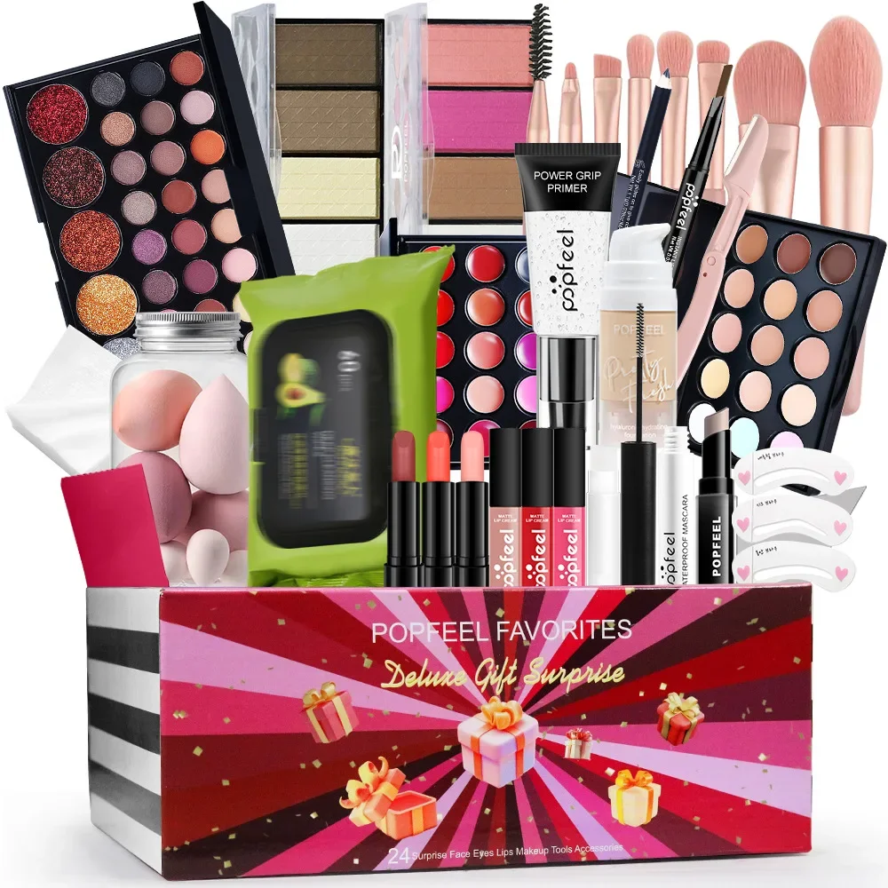 Kit per il trucco Popfeel più venduto Set completo Tutto in uno Ombretto Eyeliner Correttore in polvere Fondotinta Luxe Set Regalo Donna Cosmetico