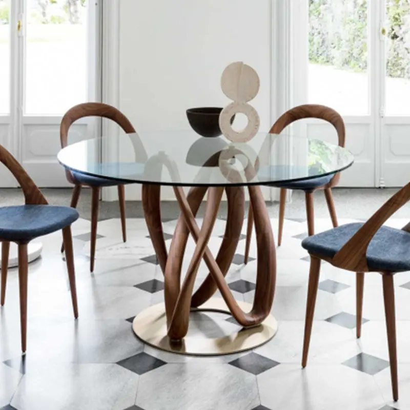 Round Modern Dining Table Restaurant Side Salon Mobile Dining Table Living Room Designer Mesas De Comedor Living Room Furniture