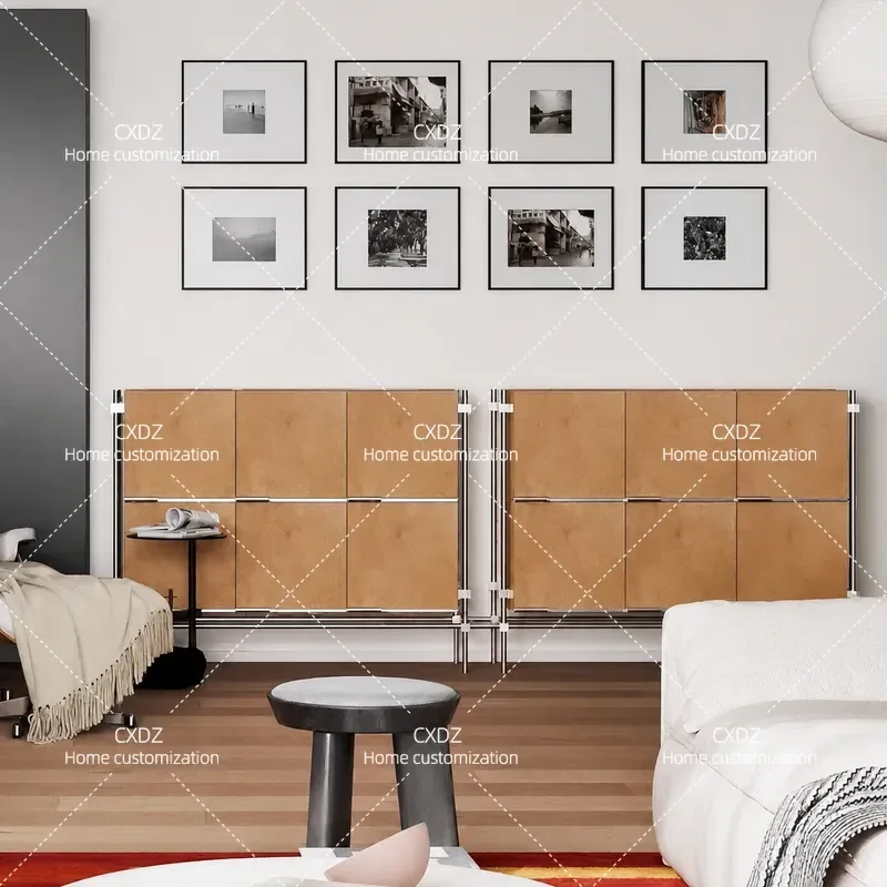 Edge cabinet against the wall Integrated locker Living room side cabinet Log wind bucket cabinet Ocean board  Optical