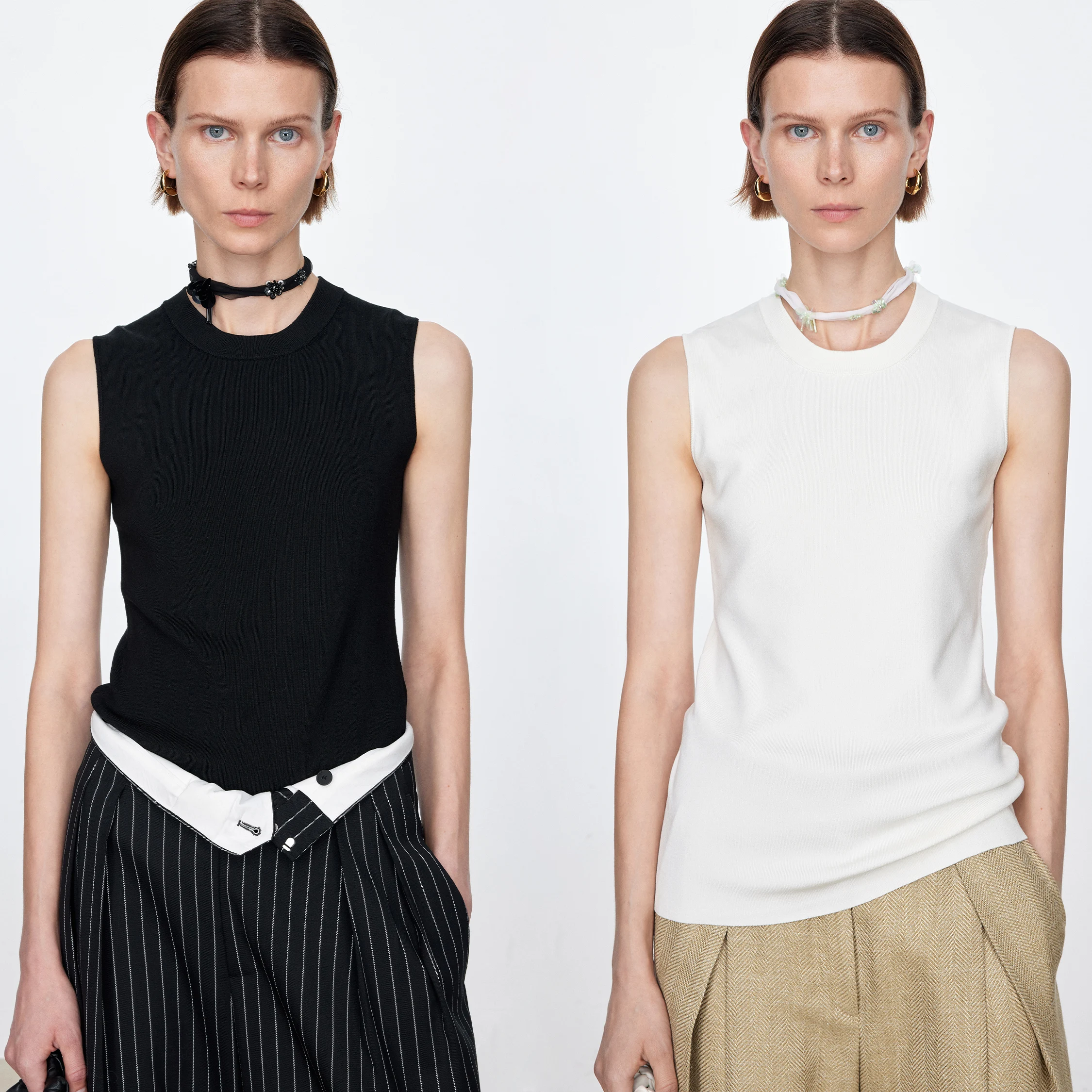 

Экологичный дышащий шелковый топ из высококачественной пряжи, универсальный, стройнящий, женский трикотажный джемпер для повседневной носки, однотонный, с круглым вырезом