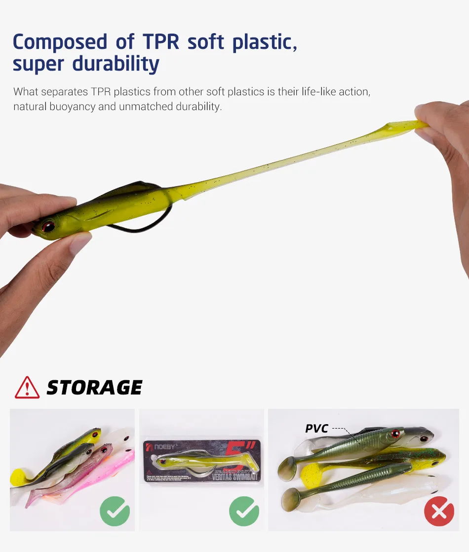 Noeby TPR Swimbait 14 cm 30 g hohler Körper sinkender weicher Köder Barschköder Wobbler dicker Shad-Nadelstinger-Haken Hecht-Bass-Köder – Detail 6