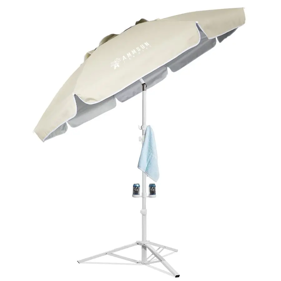 

Shade Umbrella, Premium Portable Umbrella with Stand, 6.5ft Lightweight Free Standing Canopy for Sporting Games, Adjustable Ins