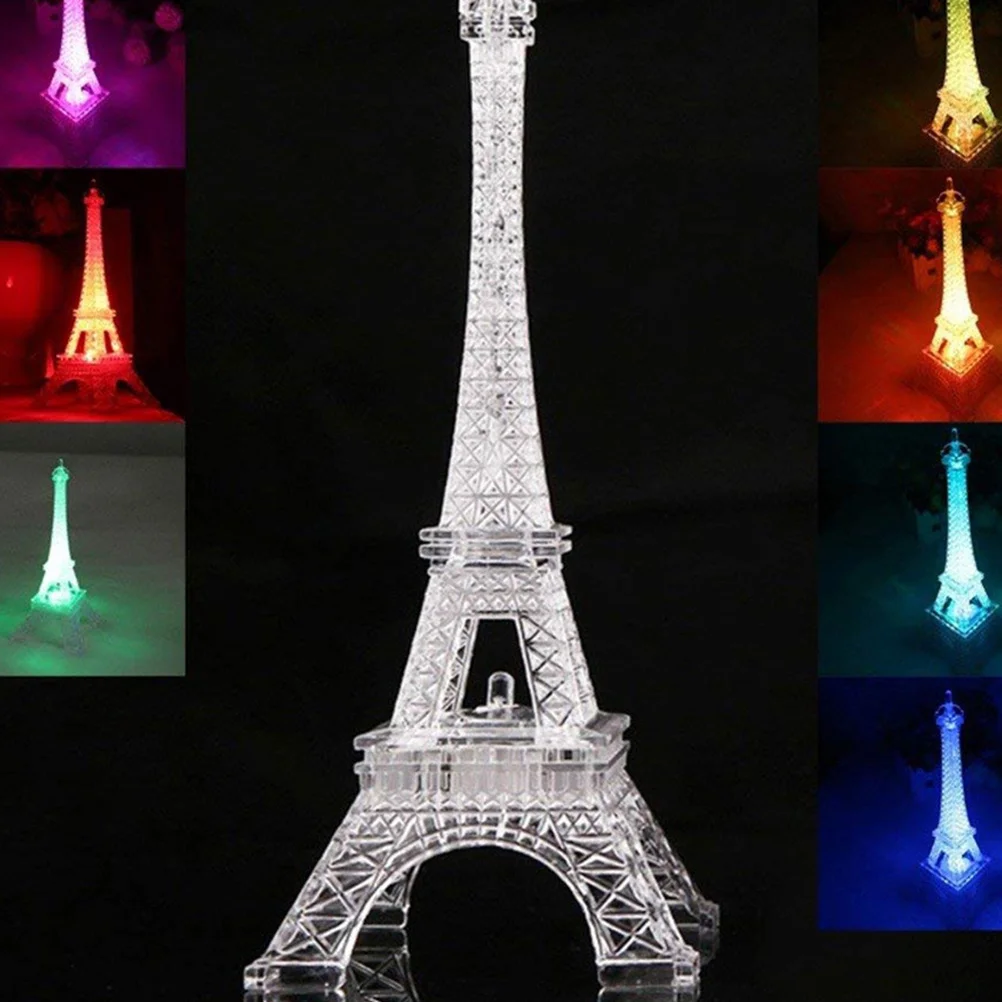 مصباح طاولة فريد من نوعه على شكل برج إيفل من مادة ممتازة لغرفة النوم والمكتب والمقهى، يعمل باللون الأبيض #4