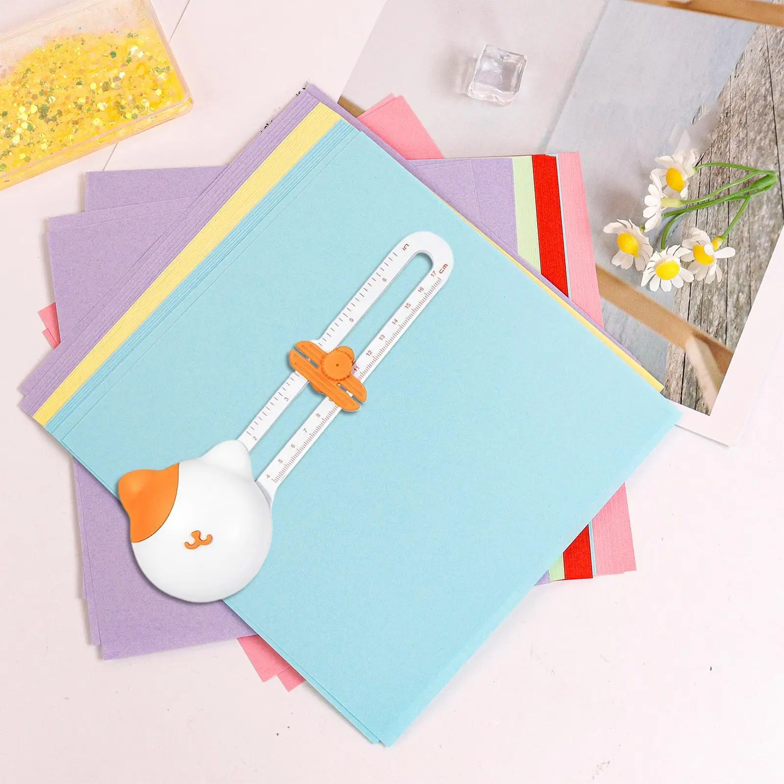 Circle Cutters For Crafts Cat Shape Cutting Tool With Adjustable Diameter Christmas Card Making Trimmer Cutter For Scrapbookers