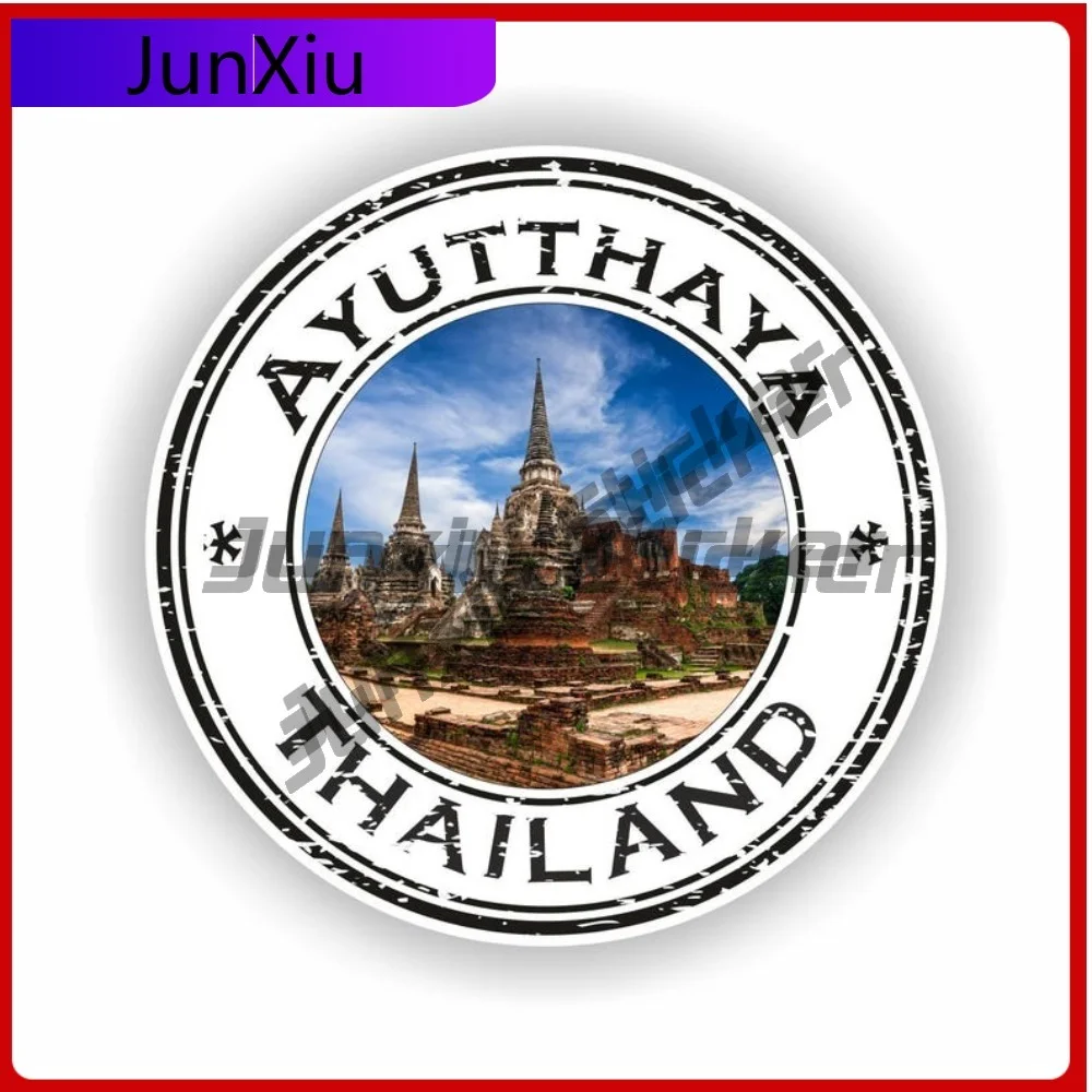 

Ayutthaya Thailand Seal Sticker Round Flag Personalized Vinyl Decal Waterproof Decor for Car Camper Accessories Anti Scratch