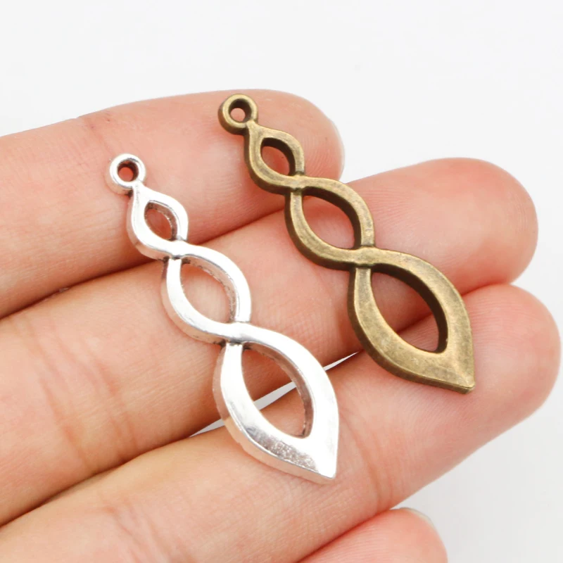 10pcs 37x11mm Antique Silver Plated Bronze Plated 8 Infinity Handmade Charms Pendant:DIY for bracelet necklace