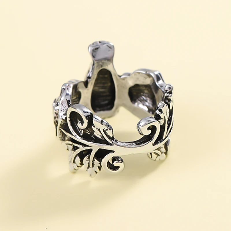 2024 Unique Design Retro Owl Leaf Flower Silver Color Ring for Women New Creative Fashion Personalized Girls Trend Jewelry Gift