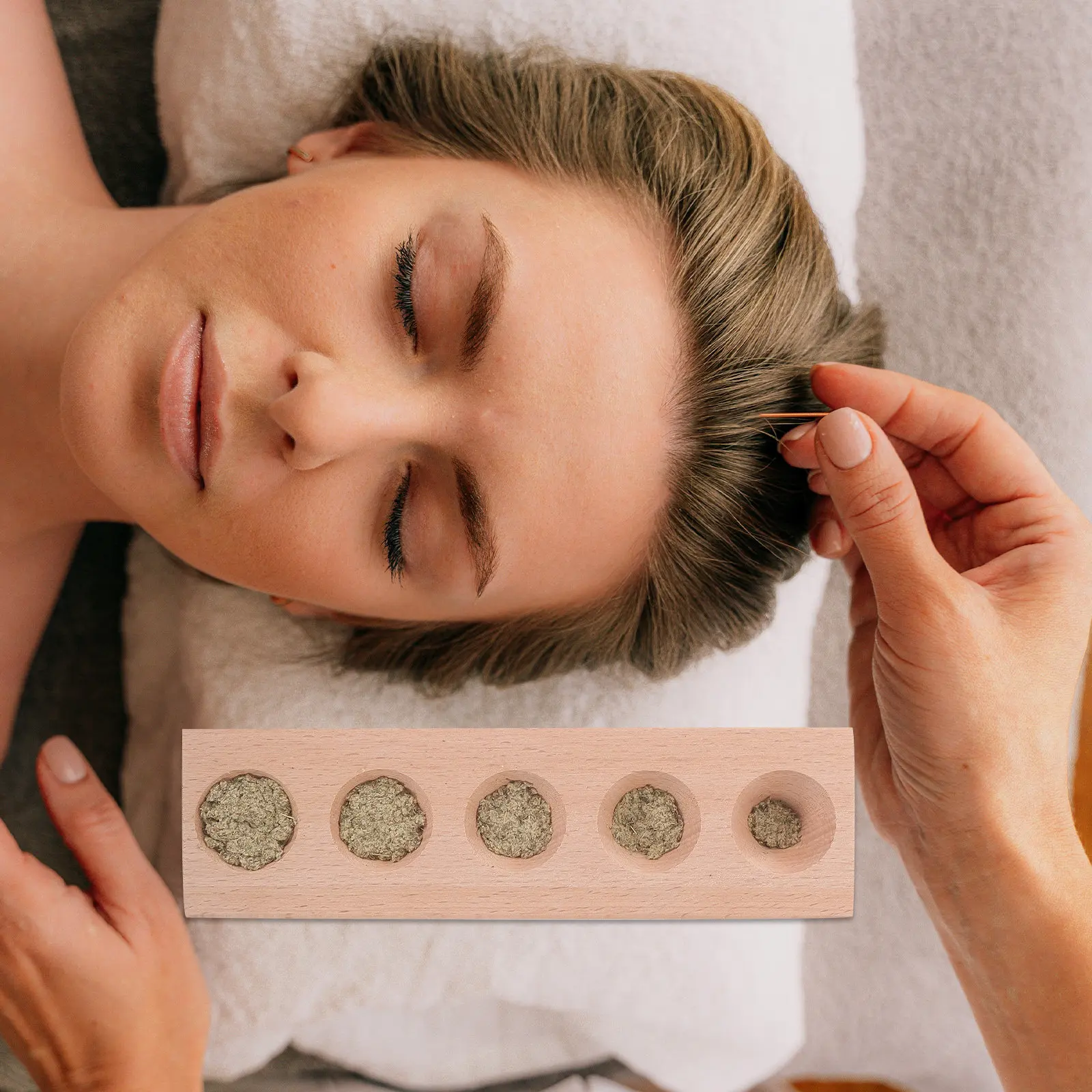 

1Set Moxa Cone Mold Wooden DIY Tool for Making Moxa Towers Smooth Non-Deformable with Multi-Size Pores Household Moxibustion