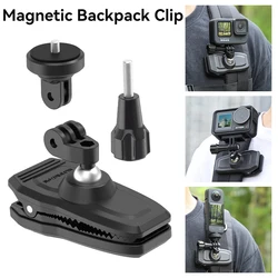 Magnetic Backpack Clip for Go Pro 13 12 11 Insta 360 X4 X3 DJI OSMO Action 5 Pro Holder Bracket Magnetic Mount Accessories