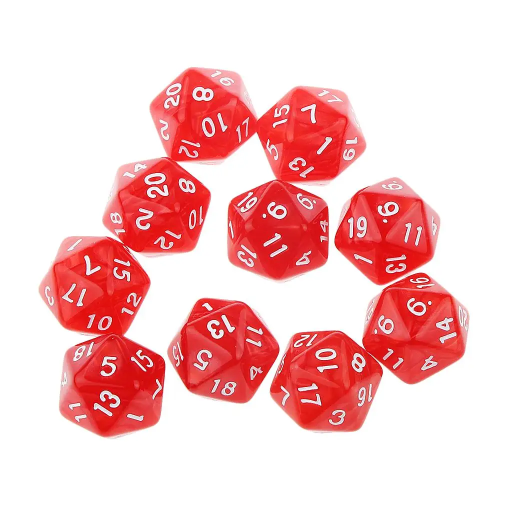 20 Pieces Dice Set 10mm D20 and Blank Dice for MTG Role Playing Game Player Toys