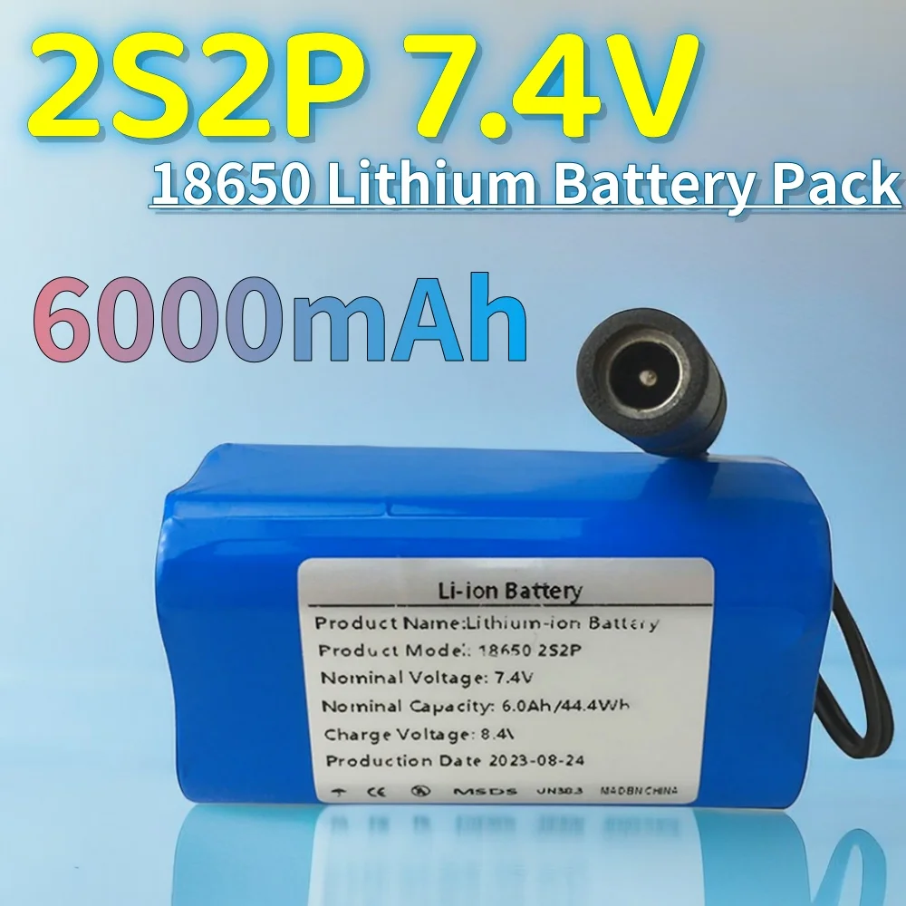 

7.4V 6000mAh/6.0AH 2S2P Lithium Battery For T188 T888 2011-5 Remote Search Bait Boat Accessories RC Toy Accessories