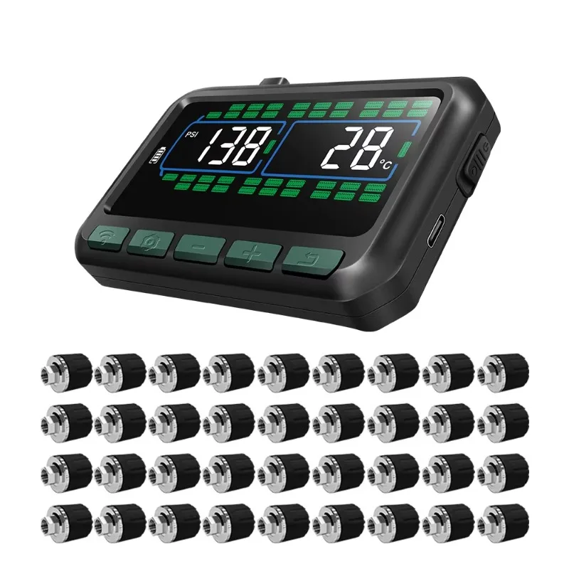 New Design 40 Wheel D550 RV Truck TPMS Tire Pressure Monitoring System Light Emitting Diode Display Alarm