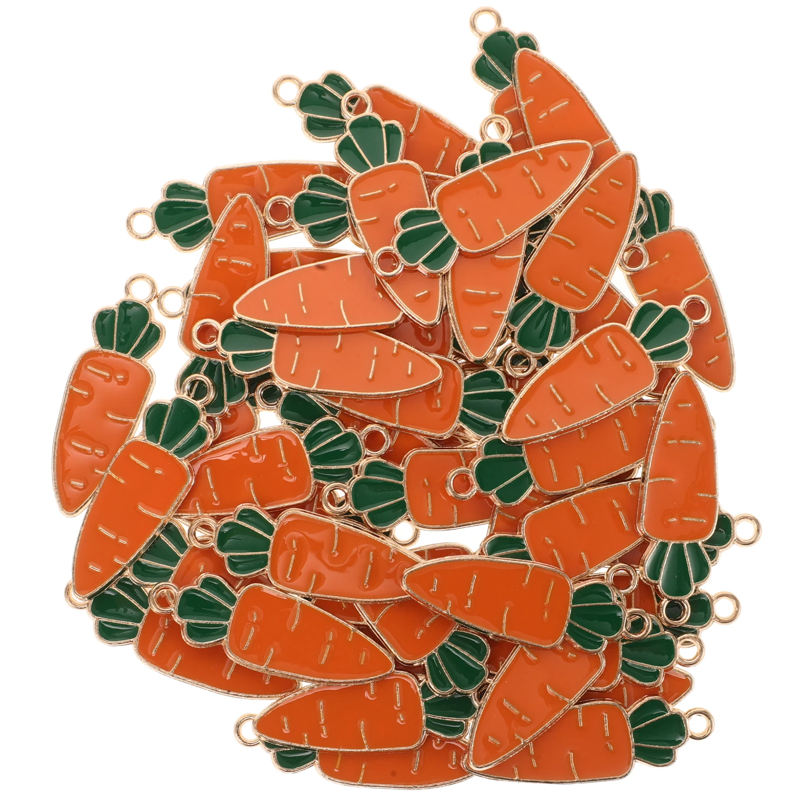 

50 Pcs Carrot Accessories Charm Cartoon Easter Decorations Alloy DIY Craft Supplies Bright Color Jewelry Making Parts