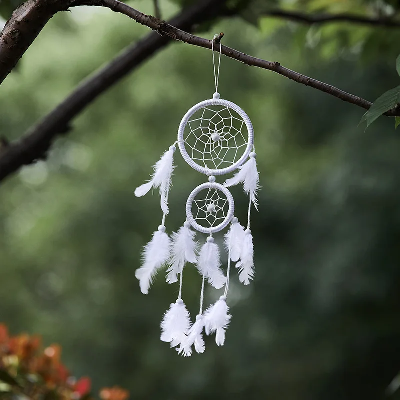 Dream Catching Net Feather Crafts Decor Feathers Weaving Catching Up The Dream Angle Dreamcatcher Wind Chimes Style Religious