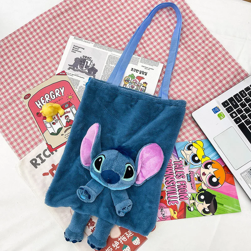 Cute Stitch Plush Bag Stellalou Winnie The Poon Duffy Bear Donald Duck Anime Portable Handbags Plush Backpack For Girls Kawaii