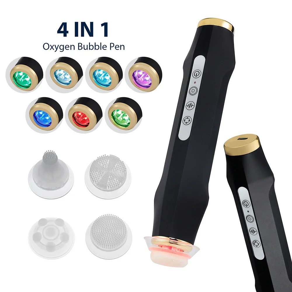 2025 New Design  Portable CO2 Oxygen Bubble Pen Rechargeable Exfoliate Device Handheld Facial Clean Machine SPA Beauty Capsules