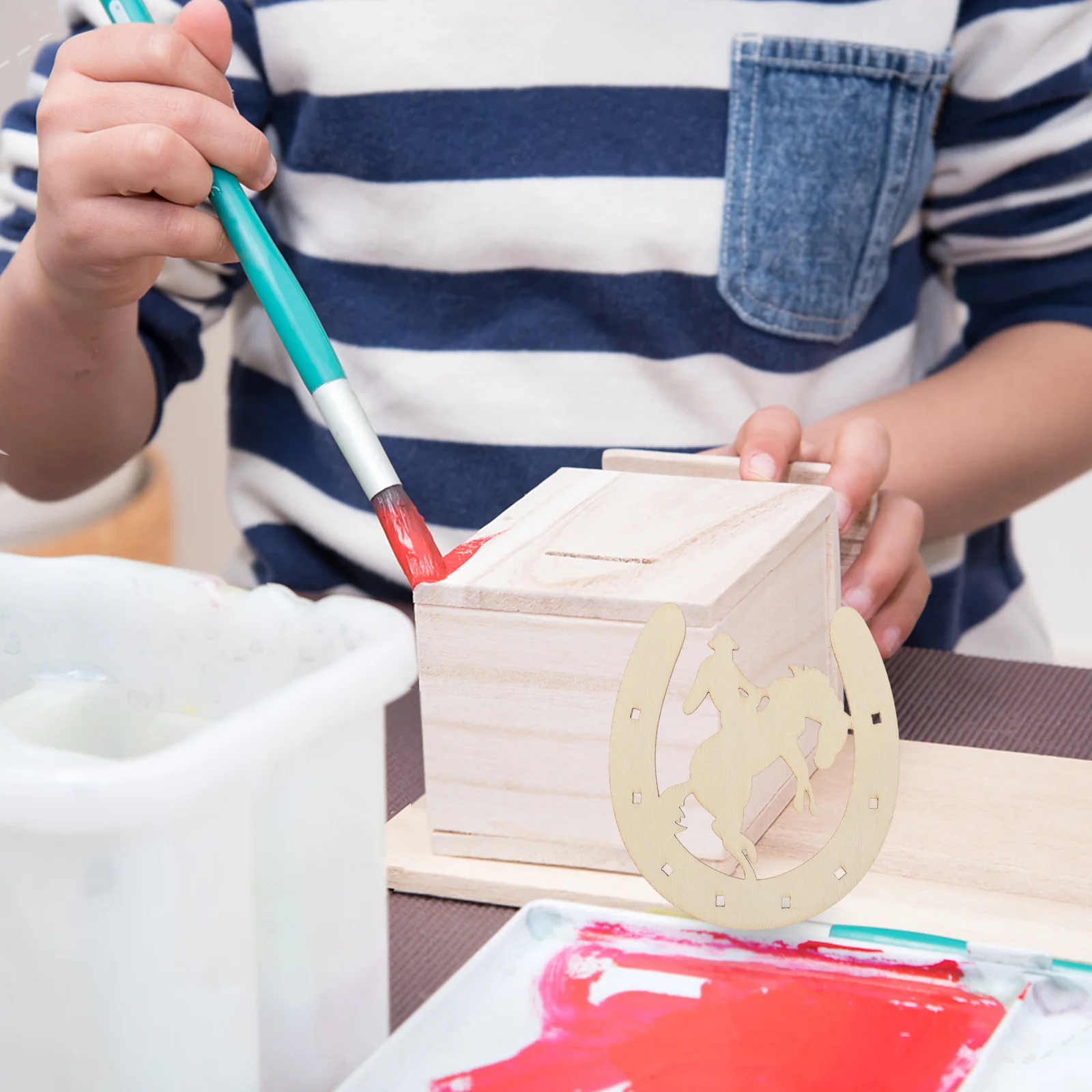 

24Pcs Wood Horseshoe Cutouts Smooth Wooden Slices Unpainted DIY Craft Pieces for Home Decoration Art Projects Gift Supplies