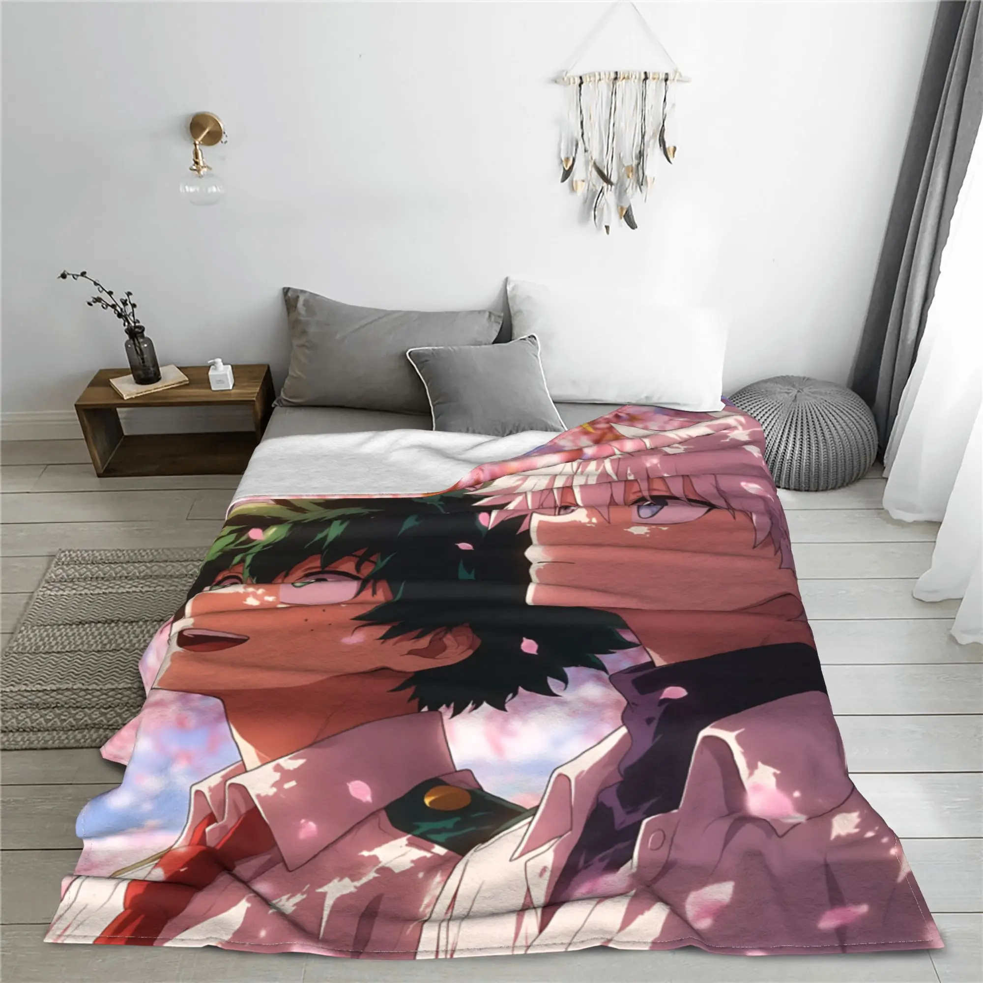 1PC Izuku Midoriya  Winter Blankets for Adults Bedding Home Interior Sofa Knee