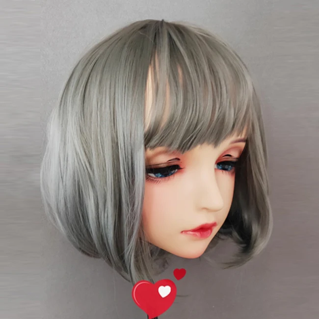 

(Yi-03) Женская милая девушка, смоляная половина головы, кигуруми, BJD, глаза, кроссдресс, косплей, японское аниме, ролевая маска Лолиты с глазами и париком
