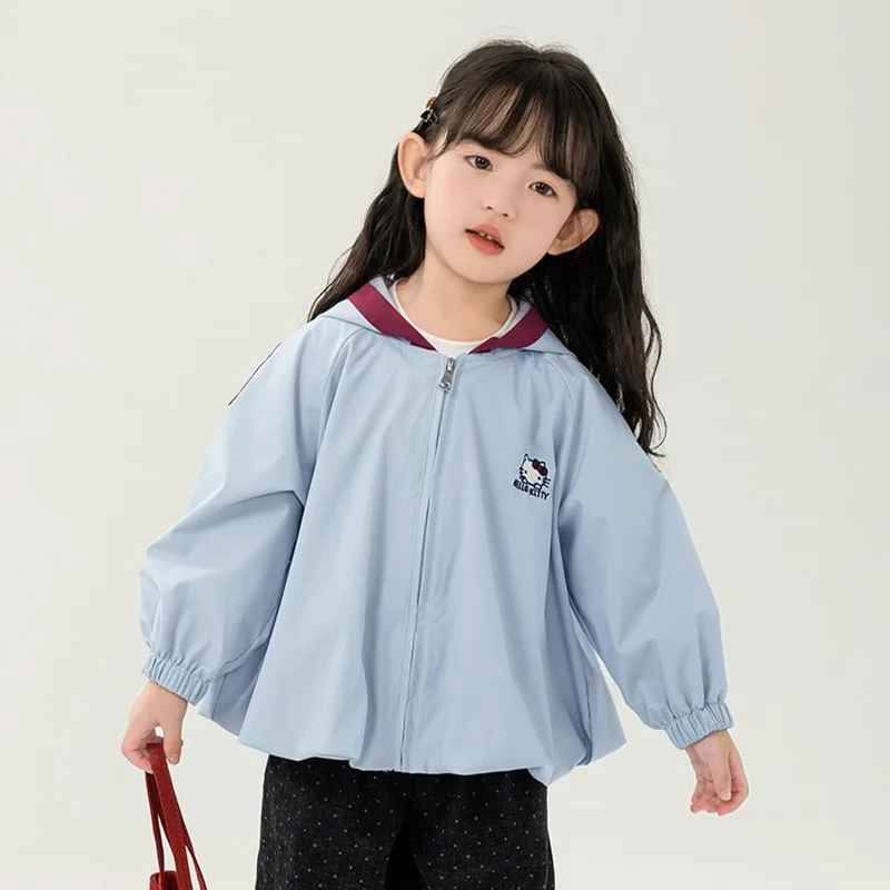 

Женская осенняя ветрозащитная и непромокаемая толстовка с капюшоном в стиле аниме Sanrio Hello Kitty, спортивная повседневная куртка с капюшоном, спортивная верхняя одежда для бега, подарок