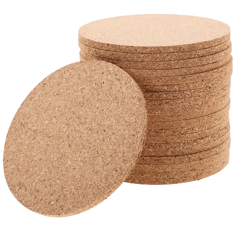 

20 Pcs Cork Pad Corkboard Coasters Drinking Beverage Mats for Table Accessories Heating