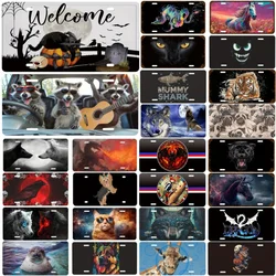 Animal Novelty License Plate Metal Tin Signs License Plate Decoration Car Front Plate Metal License Plate Car License Plate