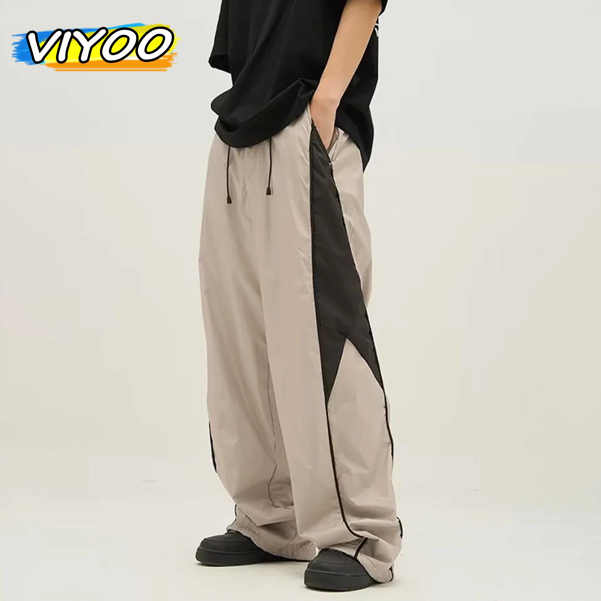 

Men's Y2K Vintage Cargo Pants Hip Hop Streetwear Wide Leg Joggers Jogging Sweatpants Oversized Retro Track Tracksuit Pantalones