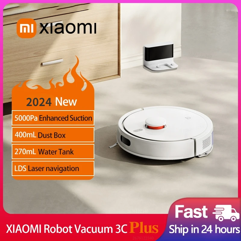 XIAOMI MIJIA 3C Plus Robot aspirapolvere e Mop per elettrodomestici polvere LDS Scan 5000PA Cyclone aspirazione lavaggio Mop Smart Plan