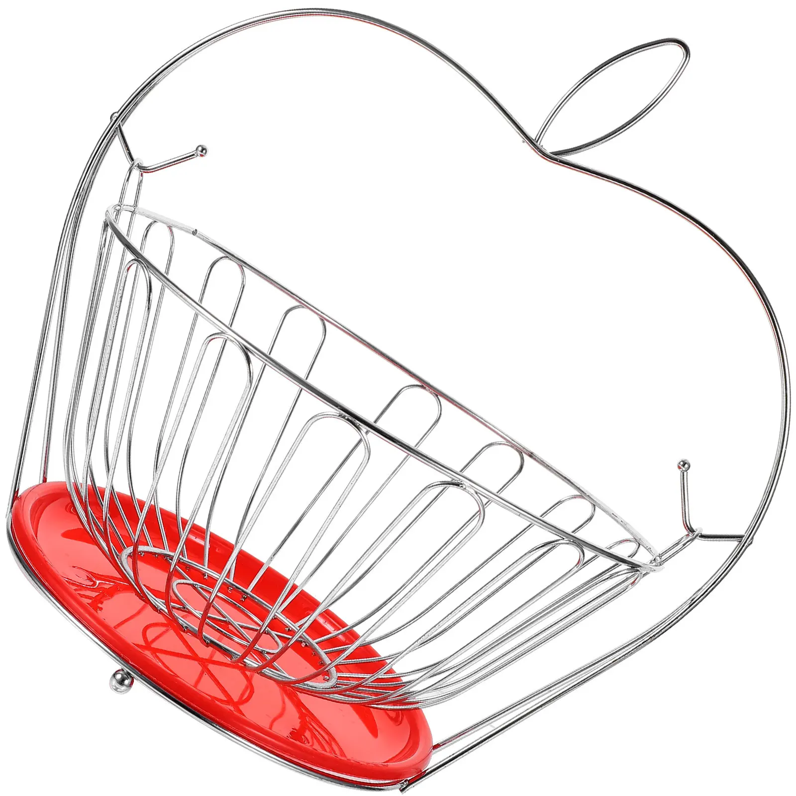 

Корзина для фруктов из нержавеющей стали в форме яблока, утолщенная, нержавеющая, подвесная, дренажная, дышащая, для хранения овощей, конфет и закусок