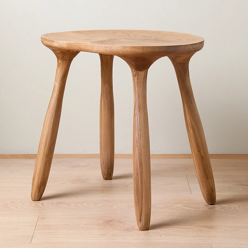 Simple Solid Wood Dining Stool, Nordic Furniture, Bedroom Dressing Stool, Mobile Seat Chair, Sofa Footstool, Home Accessories