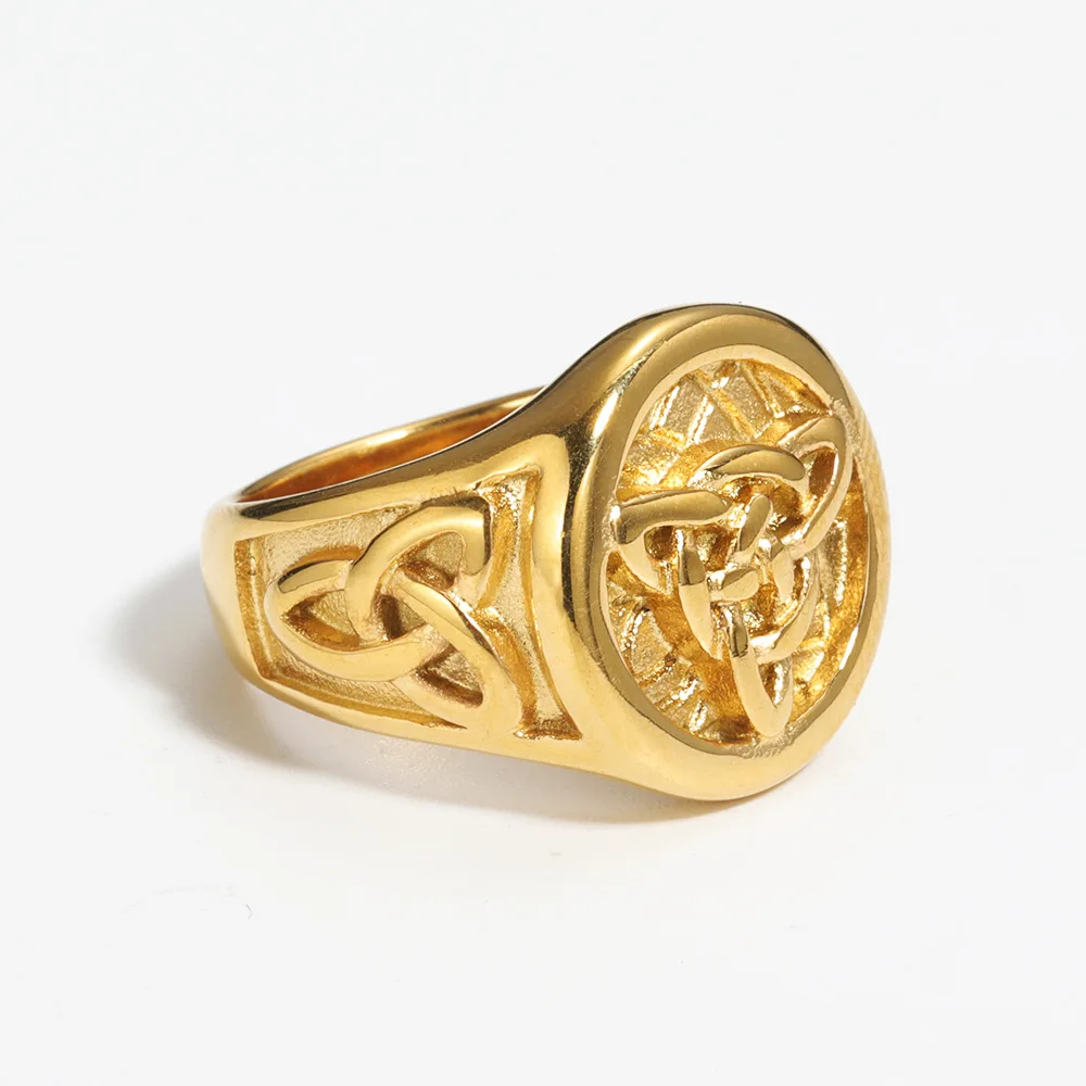 

New Viking Celtic knot titanium steel ring European and American retro men and women universal hand jewelry