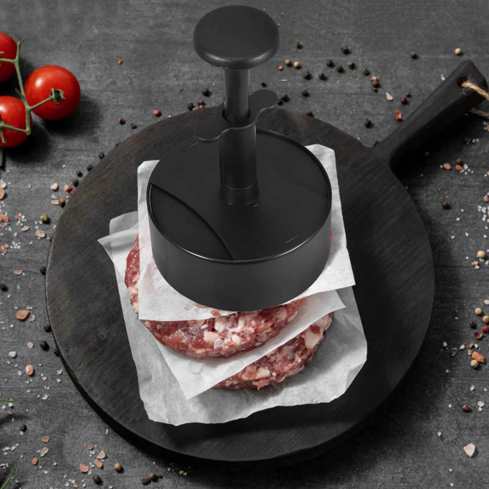 

1 Set Of Style Burger Patty Maker Nonstick Reusable Hamburger Mold With Oiled Paper Kitchen Meat Press Tool Burger Press Patty