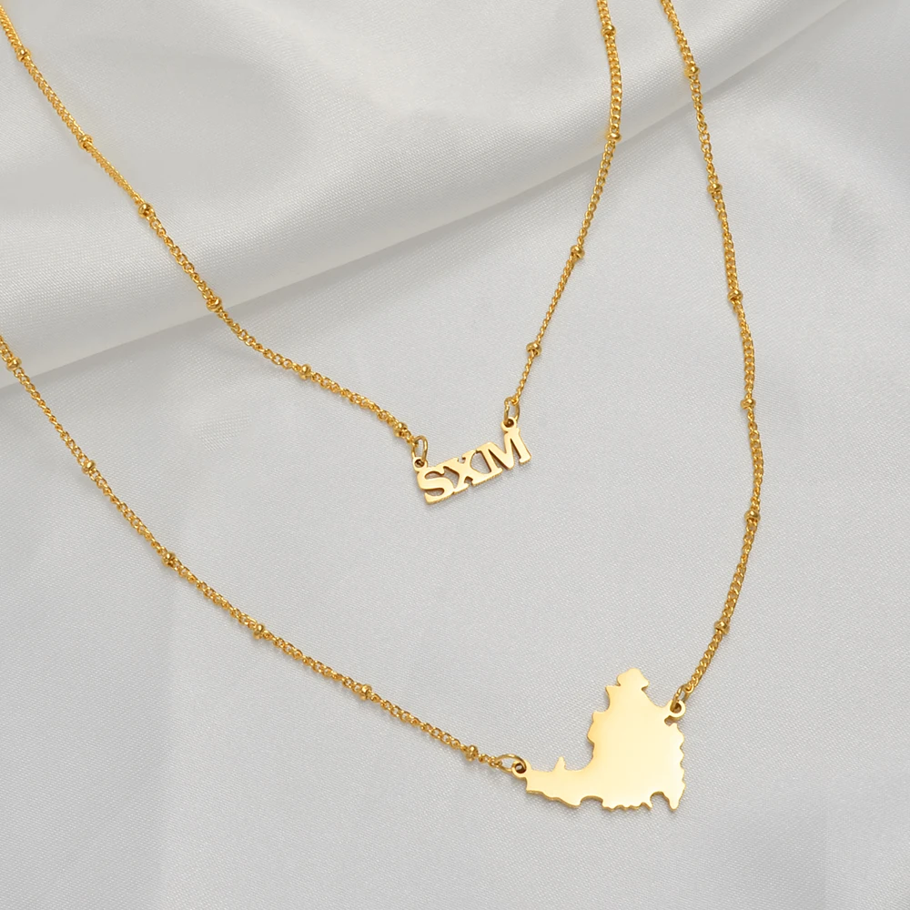 Anniyo Sint Maarten and Saint-Martin Double Necklaces Saint Martin SXM Jewelry @316321 image 6