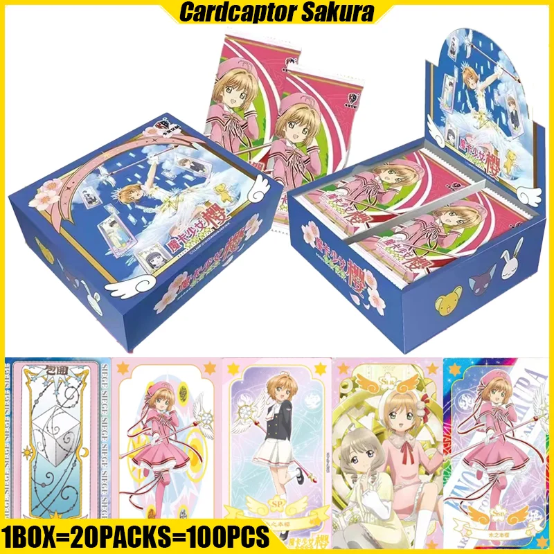 KBWC Cardcaptor Sakura Collectible Cards KINOMOTO SAKURA  Anime Figures Cards Board Games Mistery Box Toys Gifts for Children