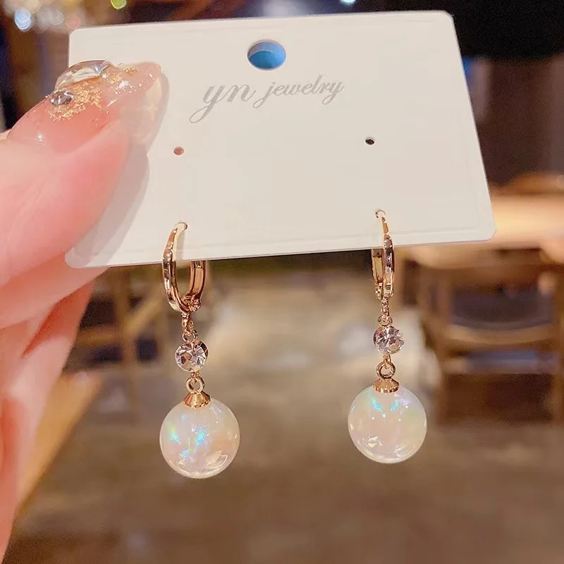 2024 New Droplet Pendant Oval Pearl Earrings for Women