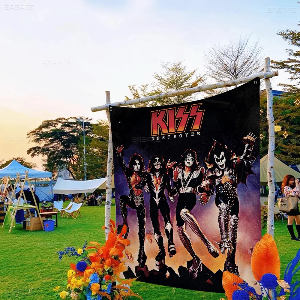 Vintage Heavy Metal Kiss Band Large Size Shop Art Promotion Advertising Booth Flag Hanging Banners