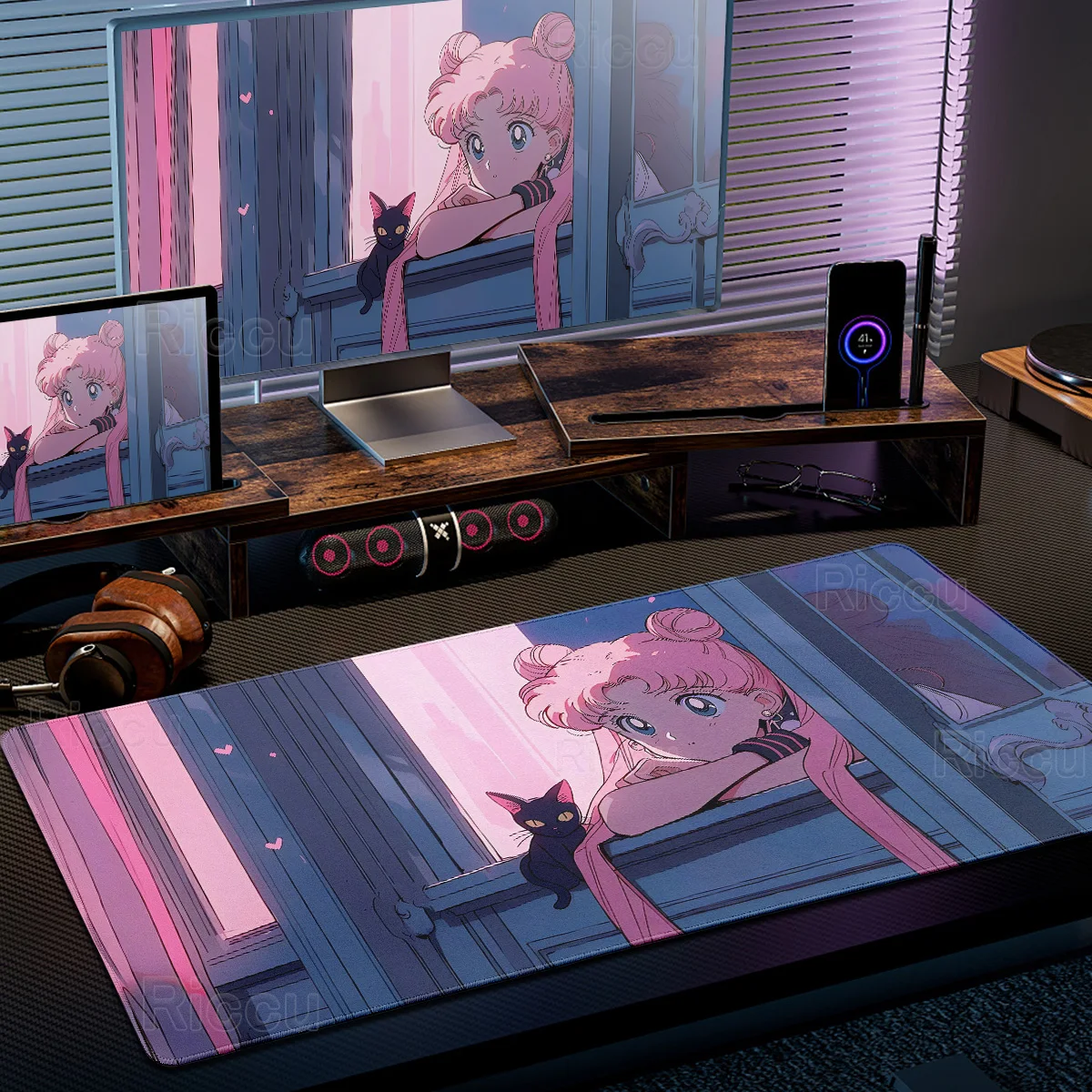 Kawaii بحار القمر XXL لطيف ماوس الوسادة الوردي DeskMat ألعاب الكمبيوتر عدم الانزلاق HD الألعاب لوحة المفاتيح مكتب الملحقات انمي ياباني السجاد