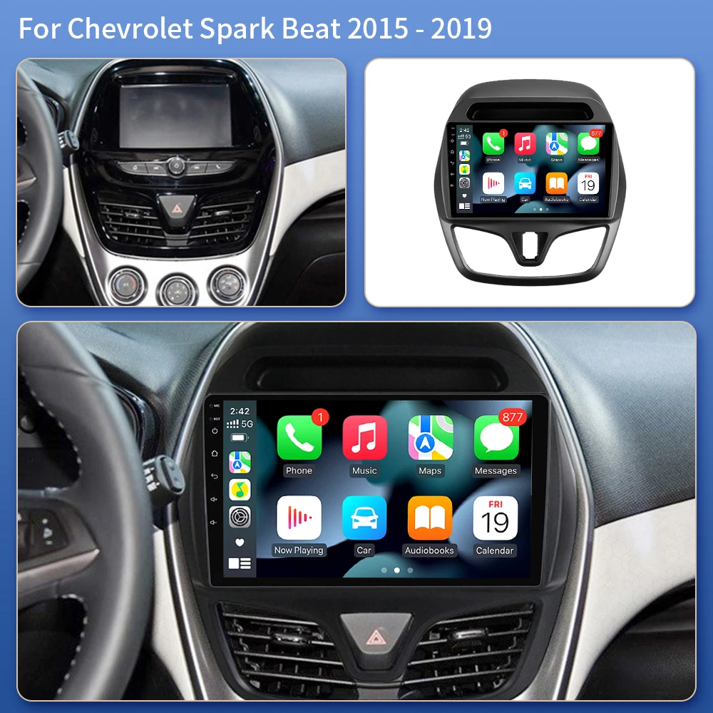 For Car Radio Chevrolet Spark Beat 2015 2016 2017 2018 2019 2020 Android 15 2 din Multimedia Video Player Carplay Bluetooth Wifi